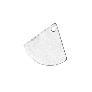 Charm rounded triangle 12.5x13mm SILVER COLOR x2